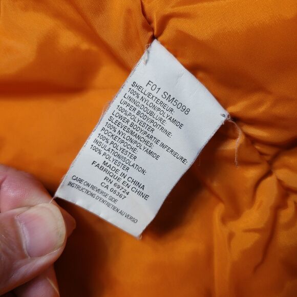 Columbia Jacket Mens Medium Orange Gray Hoodie Fleece Liner Coat Vintage Used - Picture 9 of 11